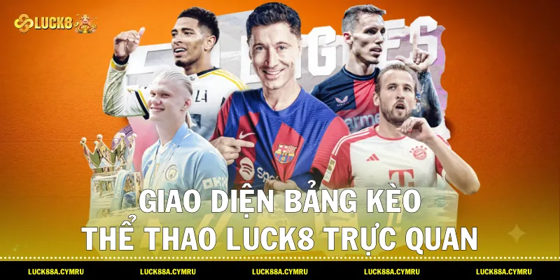 Giao diện bảng kèo Thể thao luck8 trực quan với đa dạng giải đấu tại Luck8